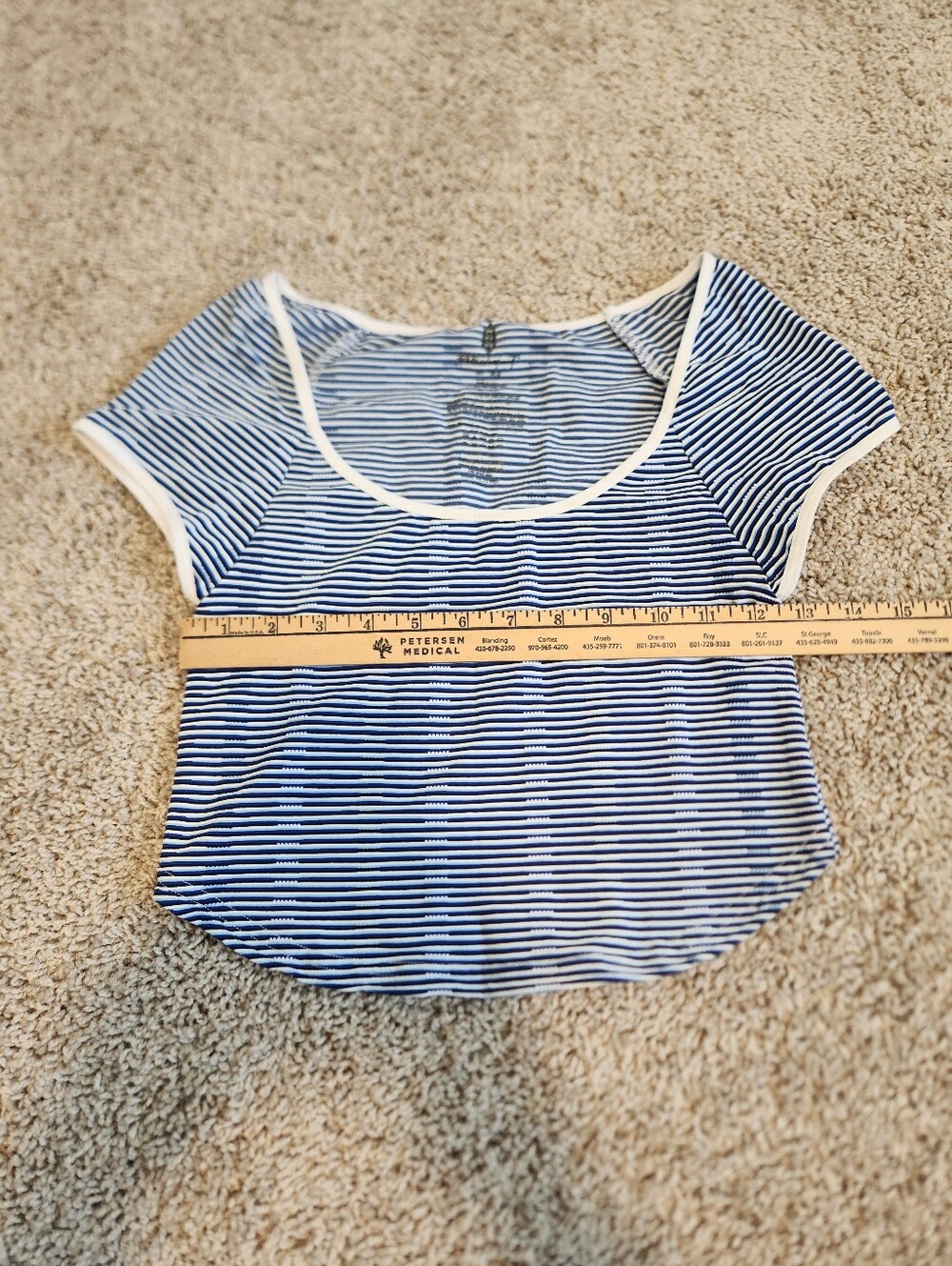Free People Movement Whats The Scoop Baby Tee In Sapphire Skies Combo Size M/L - Picture 7 of 8